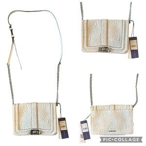 Rebecca Minkoff Love Crossbody White Floral Embossed NWT
